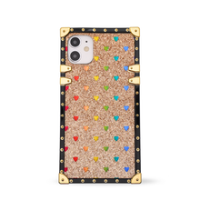 Load image into Gallery viewer, iPhone case with Ring "Adoration" by PURITY™ | Golden glitter iPhone case