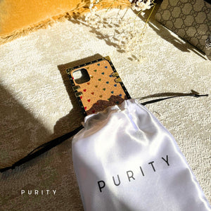 iPhone case with Ring "Adoration" by PURITY™ | Golden glitter iPhone case