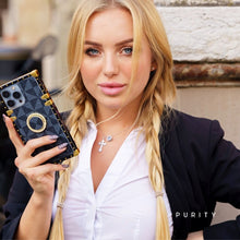 Load image into Gallery viewer, iPhone Case with Ring "Success" | Grey Checkered Phone Case | PURITY