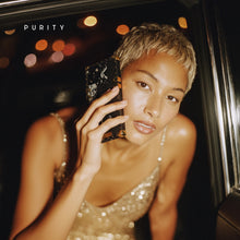 Load image into Gallery viewer, Luxury iPhone case with black snake skin pattern and gold accents by PURITY.