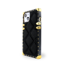Load image into Gallery viewer, Luxury black iPhone case in velvet by PURITY.