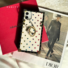 Load image into Gallery viewer, Motorola Case with Ring "Devotion" | Romantic White Glitter Square Phone Case | PURITY