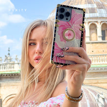 Load image into Gallery viewer, Motorola Case with Ring &quot;Pink Hibiscus&quot; | Pink Flower Square Phone Case | PURITY
