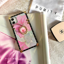 Load image into Gallery viewer, Motorola Case with Ring "Pink Hibiscus" | Pink Flower Square Phone Case | PURITY