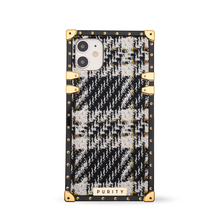 Load image into Gallery viewer, Black and white tweed iPhone Case "Campfire" by PURITY