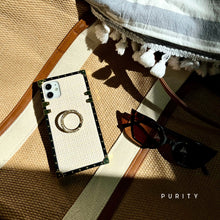 Load image into Gallery viewer, White iPhone Case with Ring "Ecstatic" by PURITY