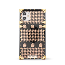 Load image into Gallery viewer, Black and gold houndstooth iPhone case "Jolie" by PURITY