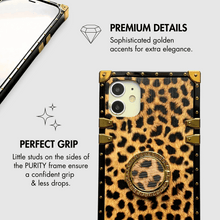 Load image into Gallery viewer, iPhone Case with Ring "Power" | Cheetah print square iPhone Case by PURITY