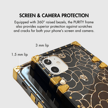 Load image into Gallery viewer, Black and gold floral iPhone Case "Prairie" by PURITY