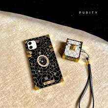 Load image into Gallery viewer, Black and gold floral iPhone Case "Prairie" by PURITY