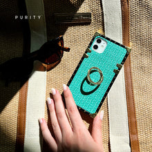 Load image into Gallery viewer, Samsung Case with Ring "Sublime" | Turquoise wicker phone case | PURITY
