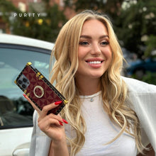 Load image into Gallery viewer, Samsung Case with Ring "Prestige" | Burgundy Checkered Phone Case | PURITY