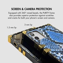 Load image into Gallery viewer, iPhone case "Blue Rattlesnake" by PURITY™ | Blue snakeskin iPhone case