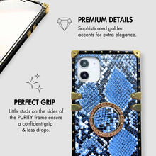Load image into Gallery viewer, iPhone case "Blue Rattlesnake" by PURITY™ | Blue snakeskin iPhone case