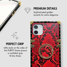 Load image into Gallery viewer, Red snakeskin iPhone case "Desert Viper" by PURITY