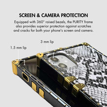 Load image into Gallery viewer, Samsung Case with Ring "Albino" by PURITY™ | Black and white snakeskin phone case for Samsung