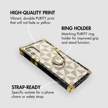 Load image into Gallery viewer, Samsung Case with Ring "Excelsior" | White Checkered Phone Case | PURITY