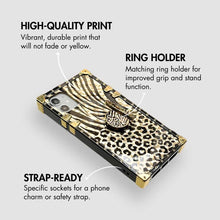 Load image into Gallery viewer, Samsung Phone Case with Ring "Goddess" by PURITY | Gold and black animal phone case for Samsung