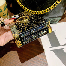 Load image into Gallery viewer, Samsung Phone Case with Ring "Diva" by PURITY | Black and gold animal pattern phone case for Samsung