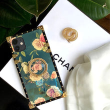Load image into Gallery viewer, Motorola Case with Ring "Iris" | Floral Square Phone Case | PURITY