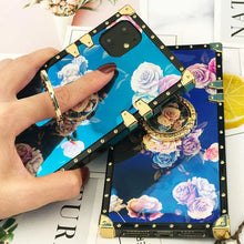 Load image into Gallery viewer, Motorola Case with Ring "Iris" | Floral Square Phone Case | PURITY