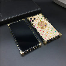 Load image into Gallery viewer, Motorola Case with Ring "Adoration" | Romantic Gold Glitter Square Phone Case | PURITY