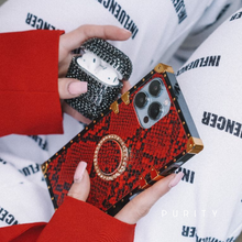 Load image into Gallery viewer, Red snakeskin iPhone case "Desert Viper" by PURITY