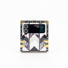 Load image into Gallery viewer, Chlorite - Purple marble Samsung Galaxy Z Flip Case with geometric patterns by PURITY