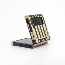 Load image into Gallery viewer, Yang - Black and gold striped Samsung Galaxy Z Flip Case by PURITY