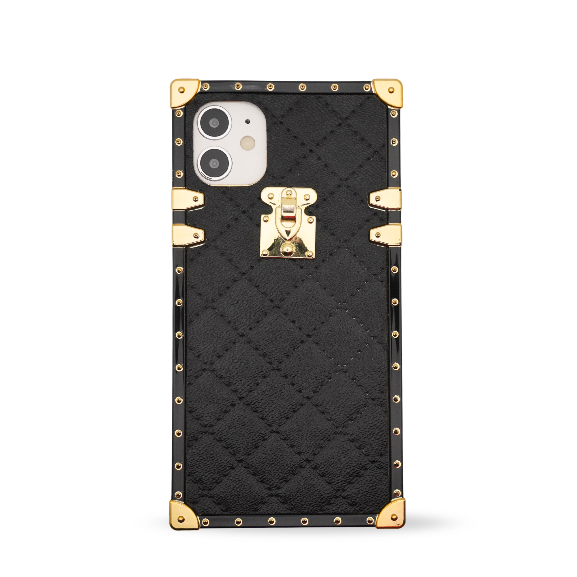 Louis Vuitton Luxury Square Iphone 11 Case Black Lace Pattern