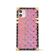 Load image into Gallery viewer, iPhone case with Ring &quot;Tenderness&quot; by PURITY™ | Pink glitter iPhone case
