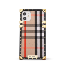 Load image into Gallery viewer, iPhone Case with Ring &quot;British Luxe&quot; | Checkered Phone Case | PURITY
