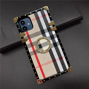 iPhone Case with Ring "British Luxe" | Checkered Phone Case | PURITY