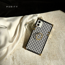 Load image into Gallery viewer, iPhone Case with Ring &quot;Iconic&quot; | Pied-de-Poule Phone Case | PURITY
