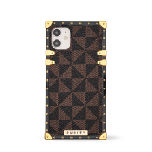 Load image into Gallery viewer, iPhone Case with Ring &quot;Role Model&quot; | Brown Checkered Phone Case | PURITY
