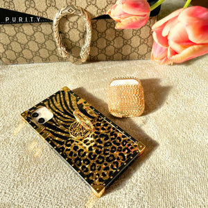 Samsung Phone Case with Ring "Goddess" by PURITY | Gold and black animal phone case for Samsung