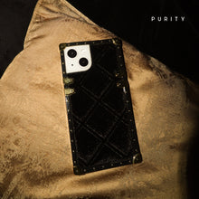 Load image into Gallery viewer, Luxury black Samsung phone case in velvet by PURITY.
