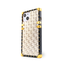 Load image into Gallery viewer, Luxury golden Samsung phone case with woven design by PURITY.
