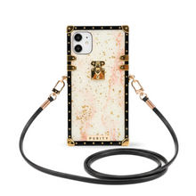 Load image into Gallery viewer, Marble iPhone case with gold accents by PURITY.
