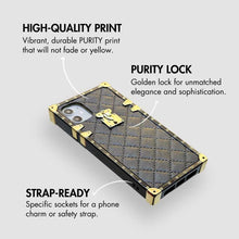 Load image into Gallery viewer, Motorola Case &quot;Black Leather&quot; | Square Phone Case in black leather | PURITY

