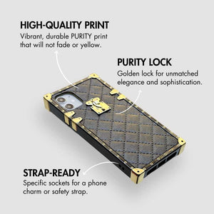 Motorola Case "Black Leather" | Square Phone Case in black leather | PURITY