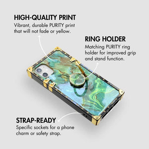Motorola Case with Ring "Isabis" | Marble Square Phone Case | PURITY