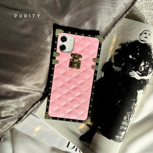 Motorola Case "Pink Leather" | Square Phone Case | PURITY