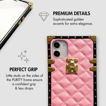 Load image into Gallery viewer, Motorola Case &quot;Pink Leather&quot; | Square Phone Case | PURITY

