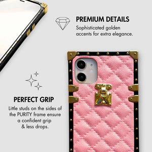 Motorola Case "Pink Leather" | Square Phone Case | PURITY