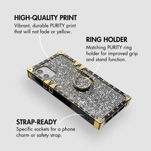 Load image into Gallery viewer, Motorola Case with Ring &quot;Tahitian Pearl&quot; | Glitter Square Phone Case | PURITY
