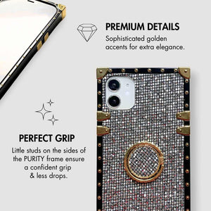Motorola Case with Ring "Tahitian Pearl" | Glitter Square Phone Case | PURITY