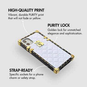 Motorola Case "White Leather" | Square Phone Case | PURITY