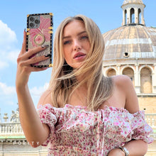 Load image into Gallery viewer, Motorola Case with Ring &quot;Pink Hibiscus&quot; | Pink Flower Square Phone Case | PURITY
