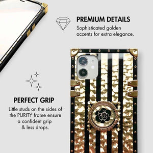 Motorola Case with Ring "Yang" | Geometric Gold Square Phone Case | PURITY